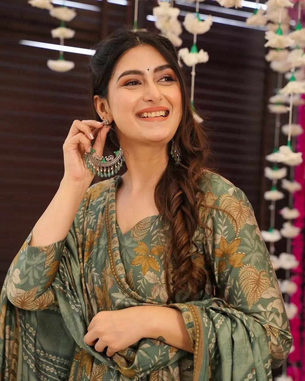 New printed Women’s Anarkali Pent Dupatta Set