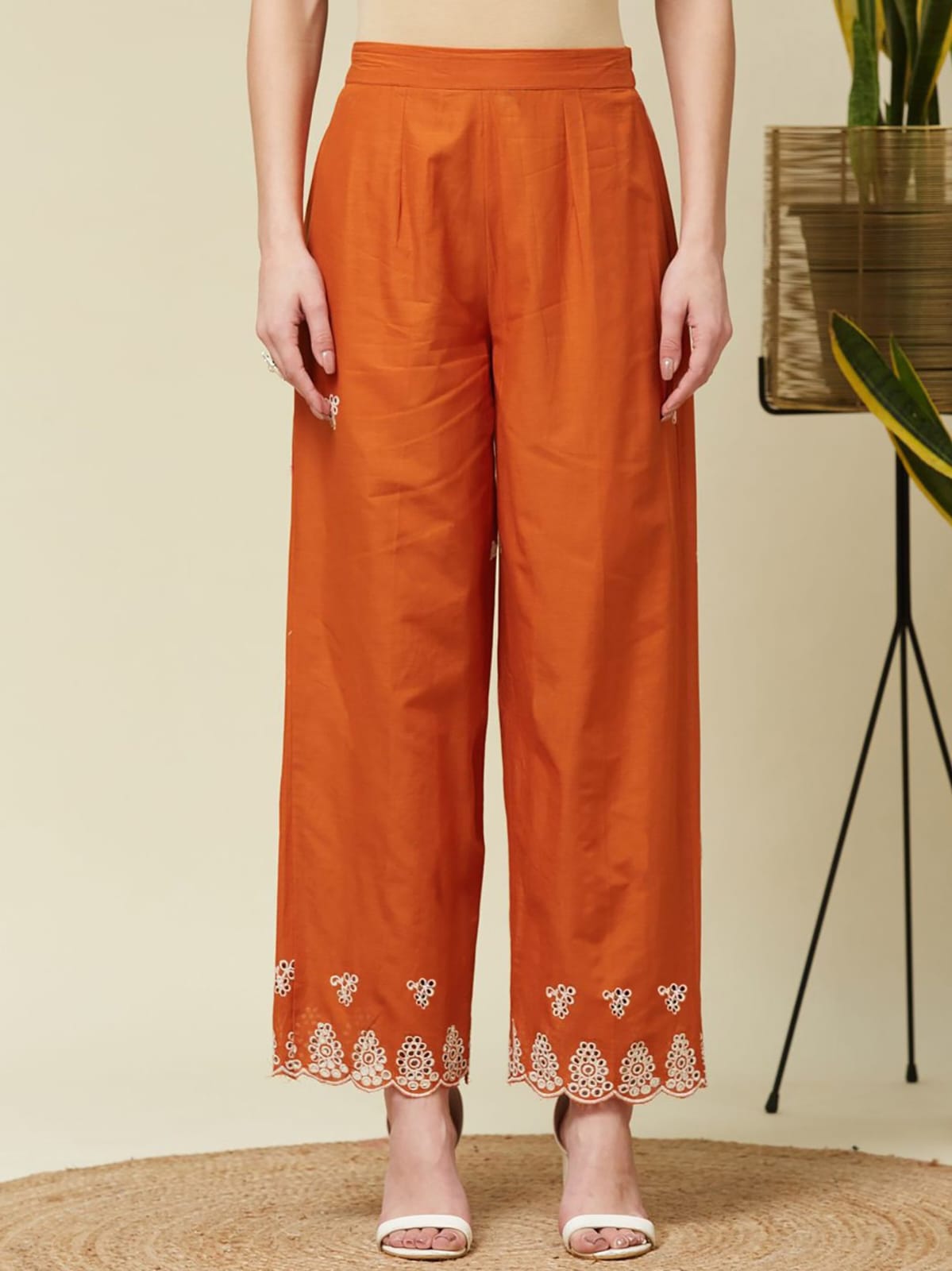 Orange Schiffil Suit