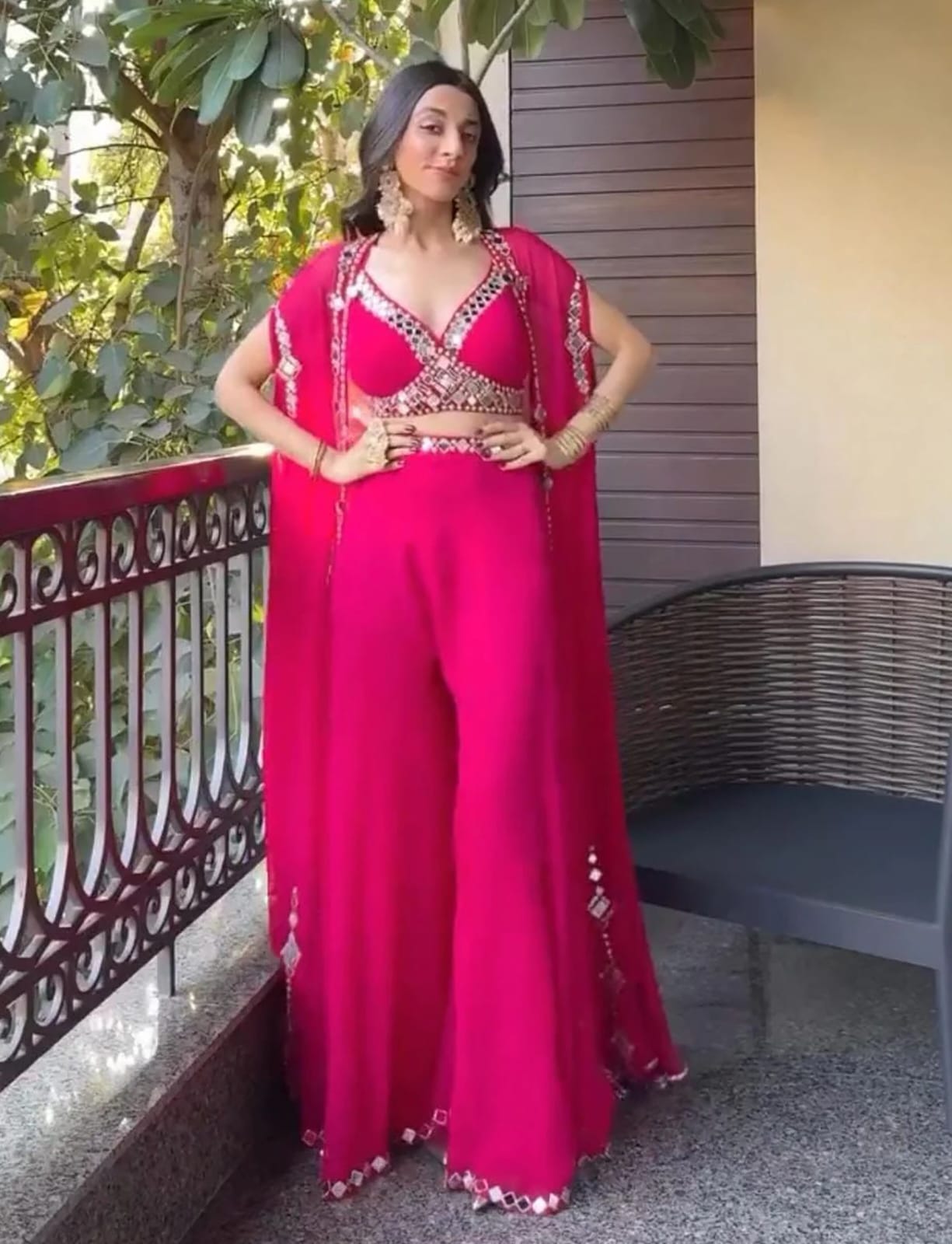 Pink Mirror Lehenga&nbsp