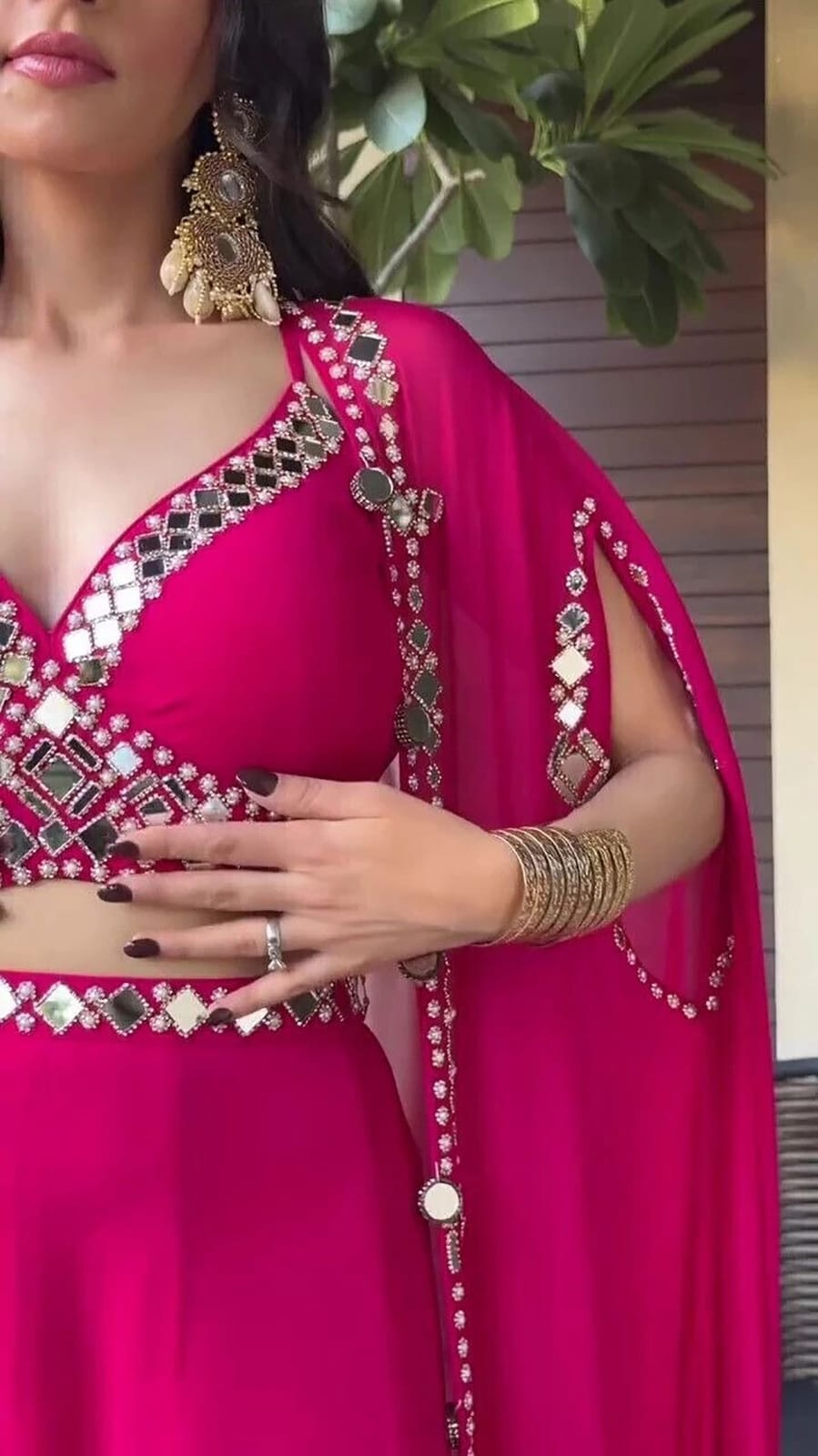 Pink Mirror Lehenga&nbsp