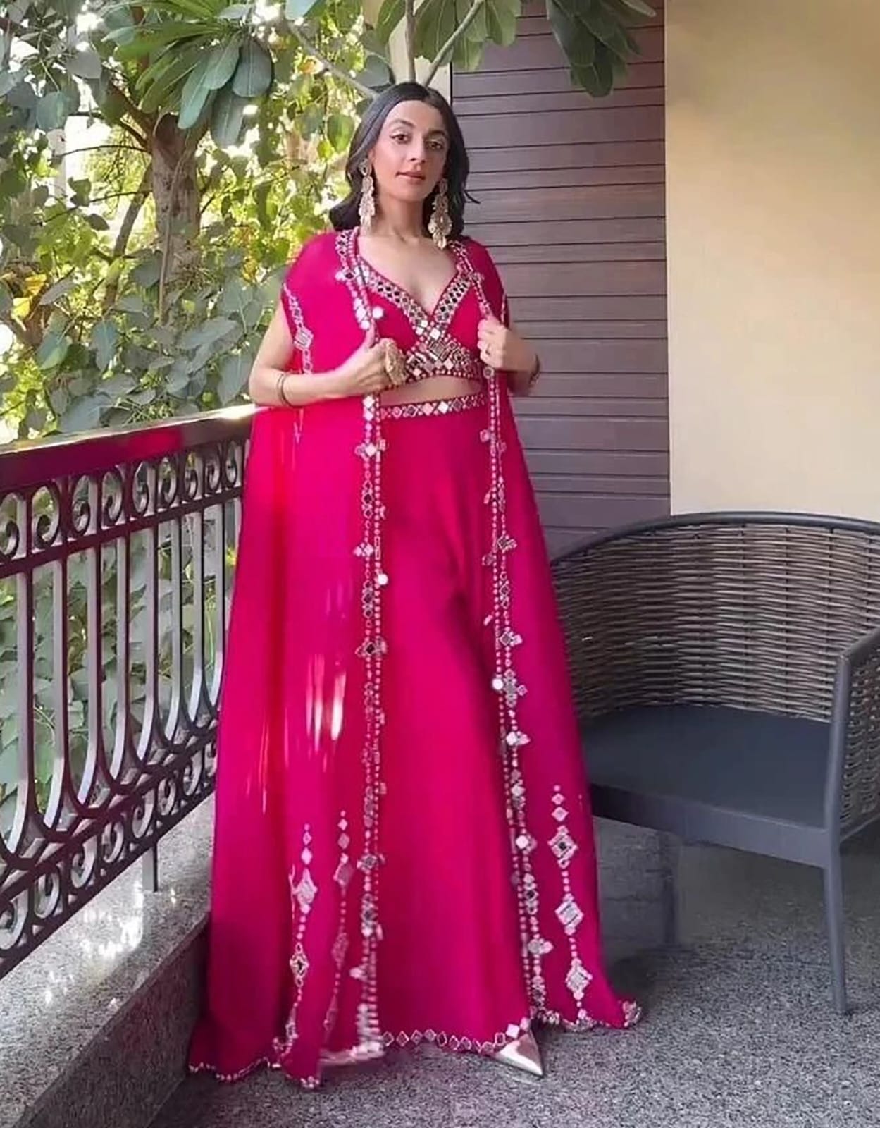 Pink Mirror Lehenga&nbsp