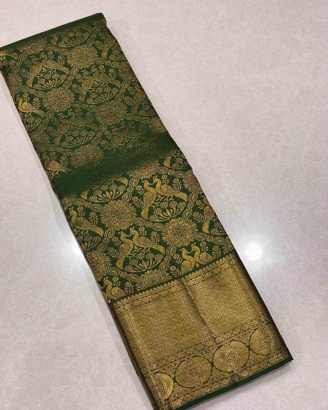 BANARASI SOFT SILK SAREE-GREEN