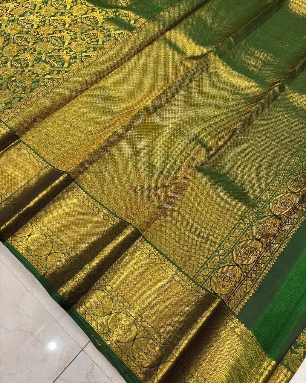 BANARASI SOFT SILK SAREE-GREEN