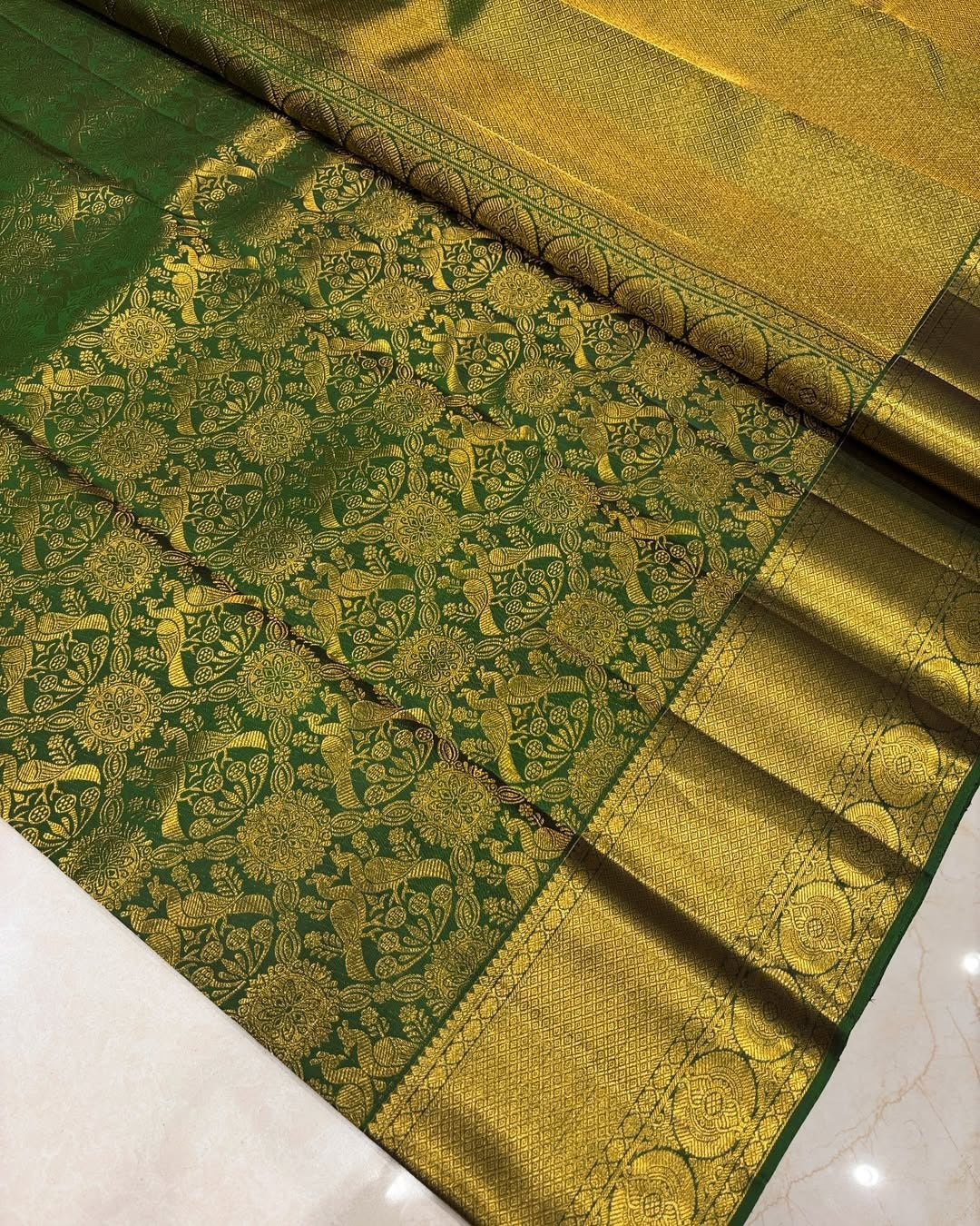 BANARASI SOFT SILK SAREE-GREEN