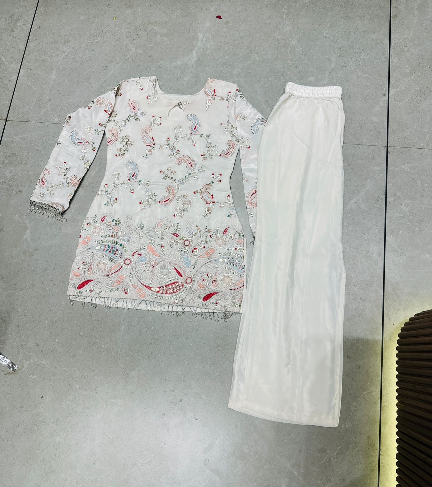 New Embroidered Work Off-White Pranavi Suit