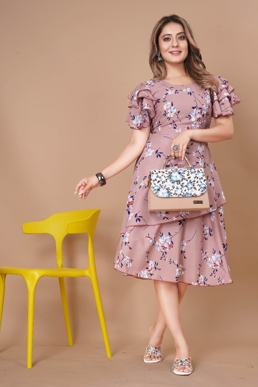 NEW LETEST PINK PRINT WESTERN WEAR