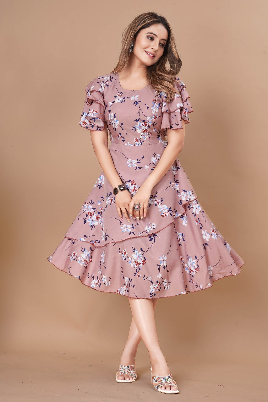 NEW LETEST PINK PRINT WESTERN WEAR