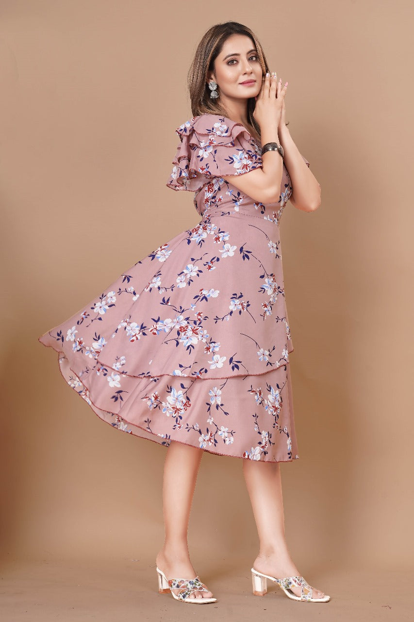 NEW LETEST PINK PRINT WESTERN WEAR