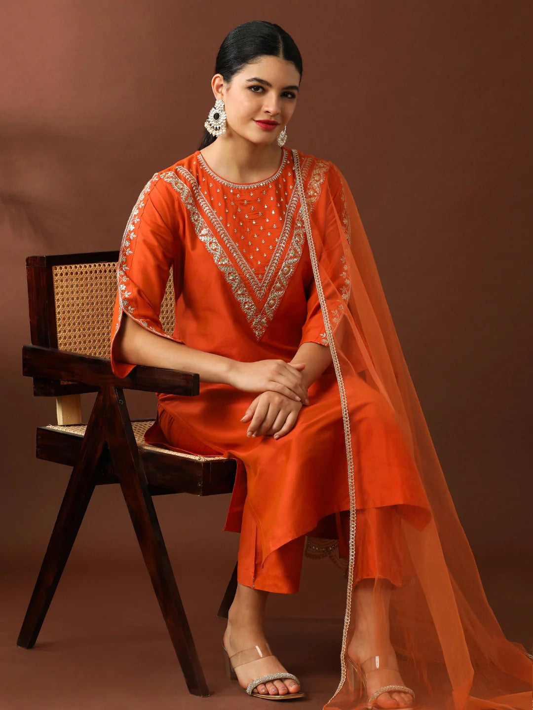 Orange Dastoor Suit -Women’s Kurta Pent Dupatta Se
