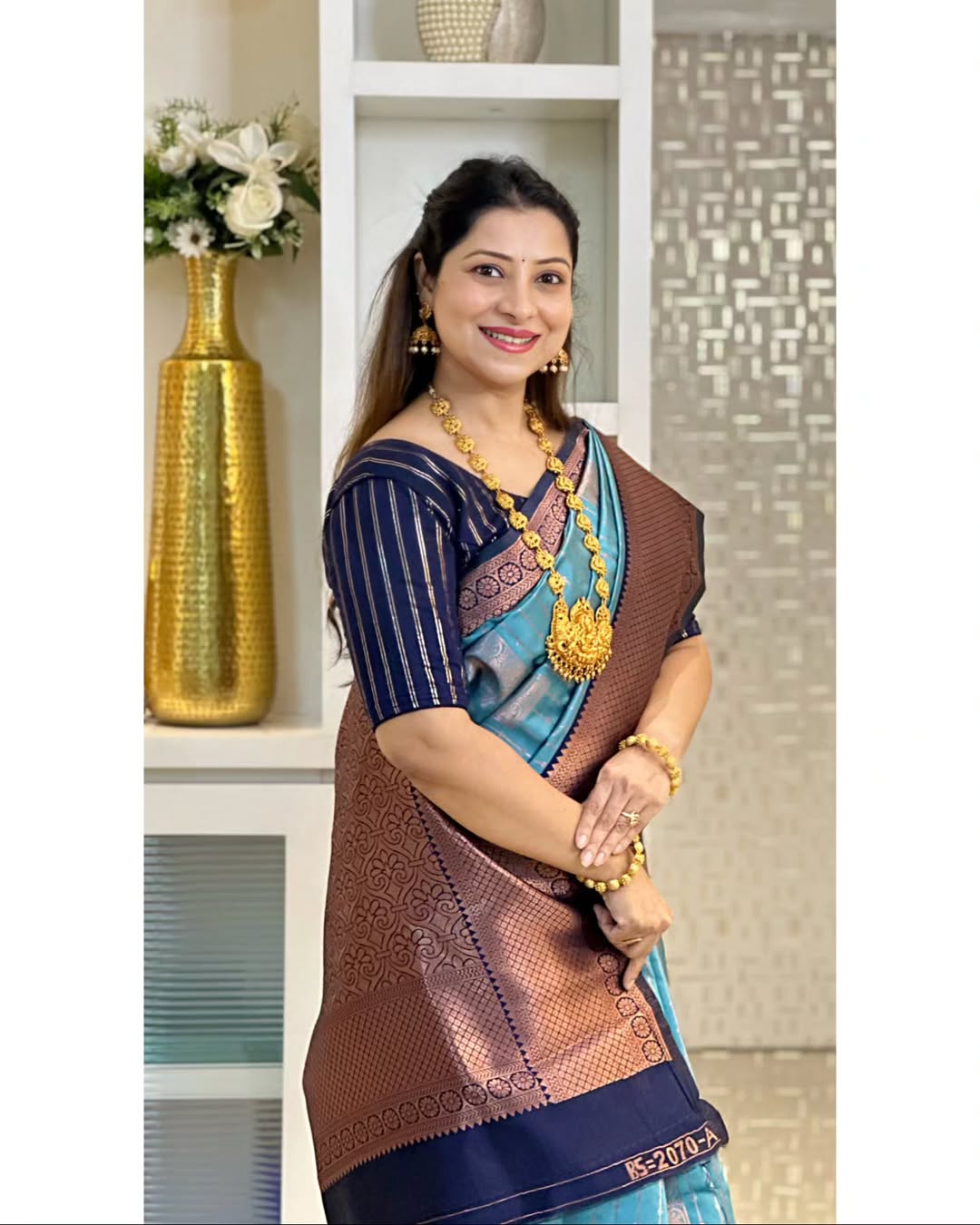 BANARASI SOFT SILK SAREE-BLUE