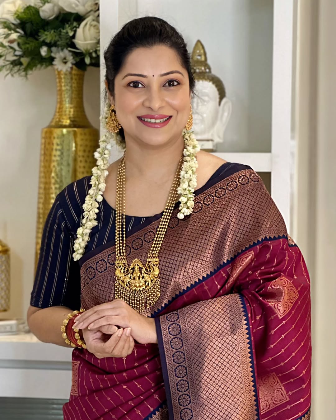 BANARASI SOFT SILK SAREE-REDBLUE