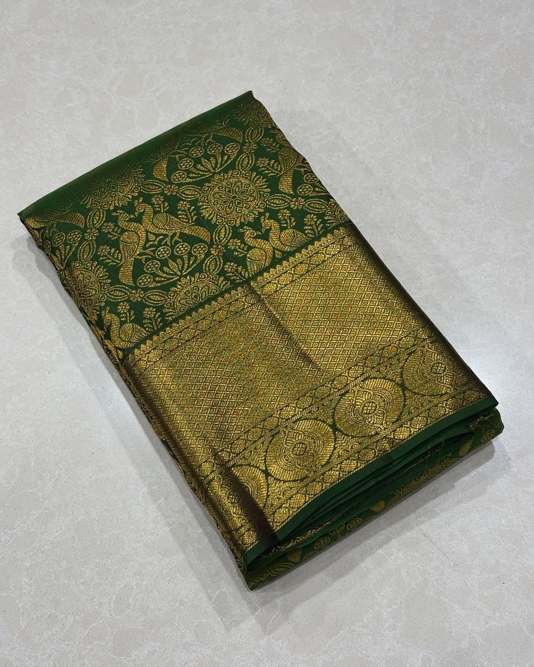 BANARASI SOFT SILK SAREE-GREEN